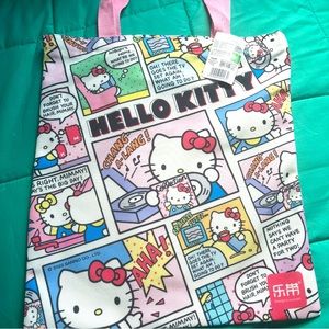 Hello Kitty Comic Book Theme Canvas Tote